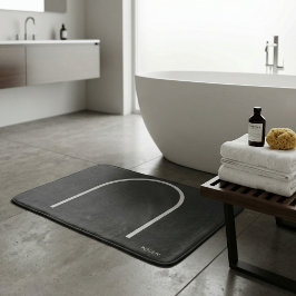 Architectural Muted Charcoal Grey Arch Modern Spa バスマット