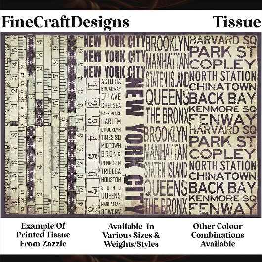 Architectural New York Typography FB4 Decoupage 薄葉紙