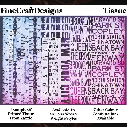 Architectural New York Typography FB5 Decoupage 薄葉紙