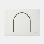 Architectural Off-White Fine Line Japandi Minimali ドアマット (正面)