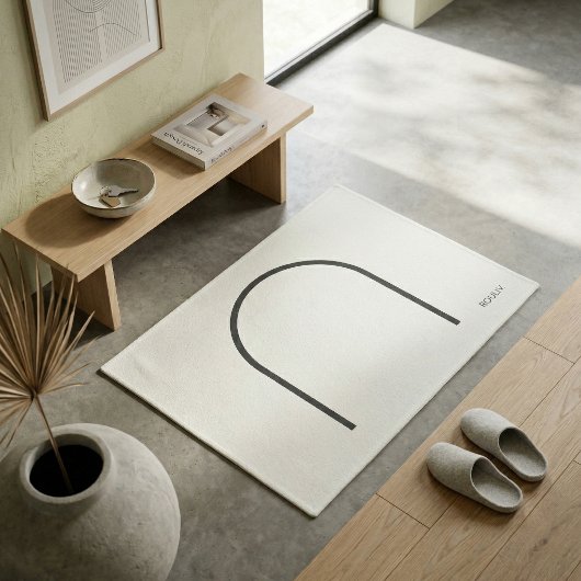 Architectural Off-White Fine Line Japandi Minimali ドアマット