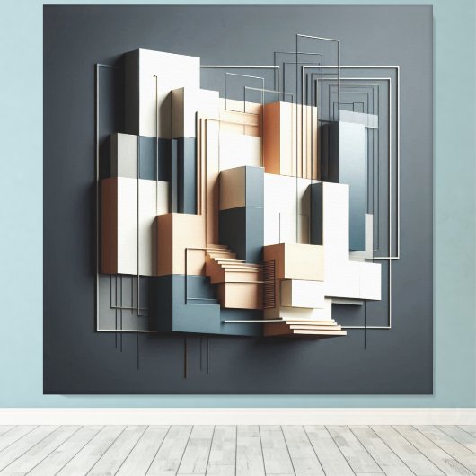 Architectural Relief Structure キャンバスプリント (インサイチュ (ウッドフロア))