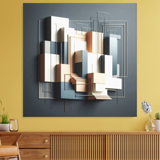 Architectural Relief Structure キャンバスプリント (インサイチュ (リビング))