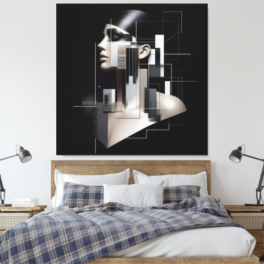 Architectural Sculpted Profile キャンバスプリント (インサイチュ (寝室))