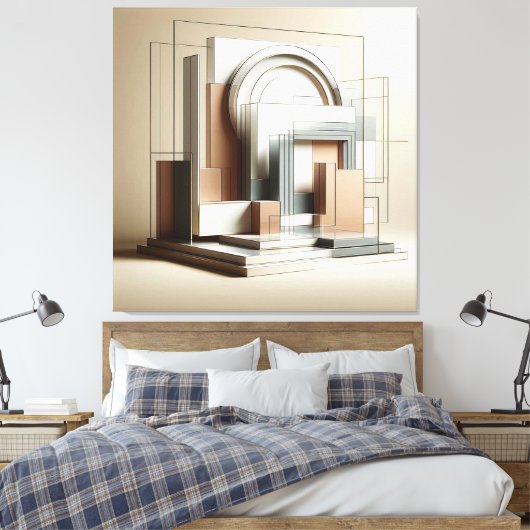 Architectural Sculptural Form キャンバスプリント (インサイチュ (寝室))