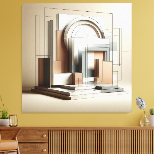 Architectural Sculptural Form キャンバスプリント (インサイチュ (リビング))