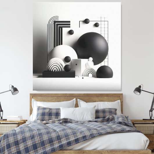 Architectural Silence Ensemble キャンバスプリント (インサイチュ (寝室))