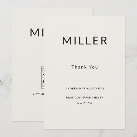 Architectural Thank You QR Wedding Card サンキューカード (正面/裏面)
