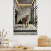 Architectural Tiger Elegance – Luxury Minimalist F ポスター (キッチン)