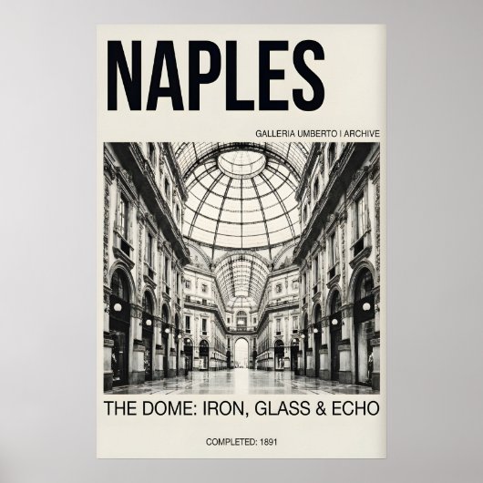 Architectural Wall Art Naples Dome and Arcade ポスター (正面)