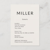 Architectural Wedding Details Timeline エンクロージャーカード (正面)