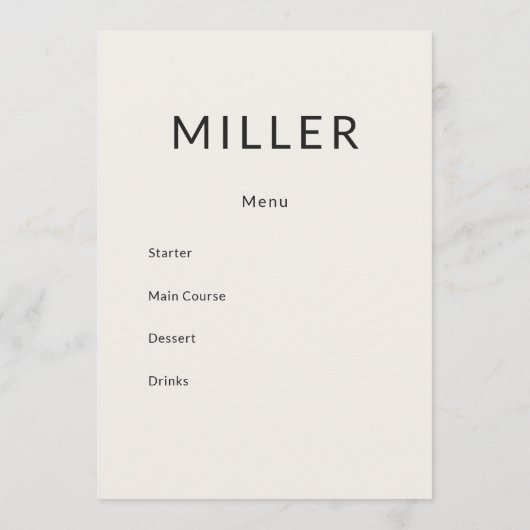 Architectural Wedding Program Menu プログラム (裏面)