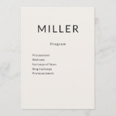 Architectural Wedding Program Menu プログラム (正面)
