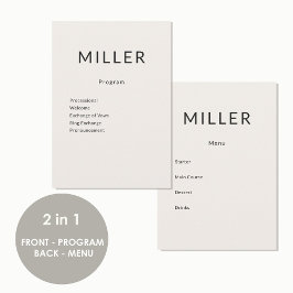 Architectural Wedding Program Menu プログラム