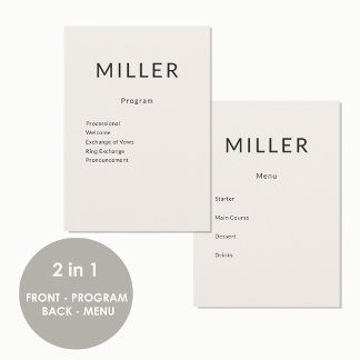 Architectural Wedding Program Menu プログラム