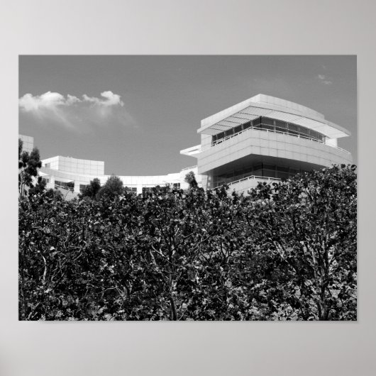 Architecture at the Getty Center in Black & White ポスター (正面)