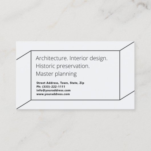 Architecture Master Planning Interior Designボックス 名刺 (裏面)