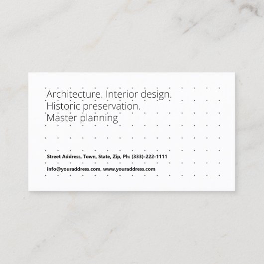 Architecture Master Planning Interior Designボックス 名刺 (裏面)