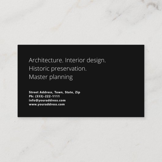Architecture Master Planning Interior Designボックス 名刺 (裏面)