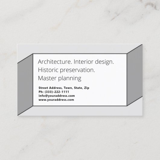 Architecture Master Planning Interior Designボックス 名刺 (裏面)