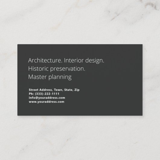 Architecture Master Planning Interior Designボックス 名刺 (裏面)