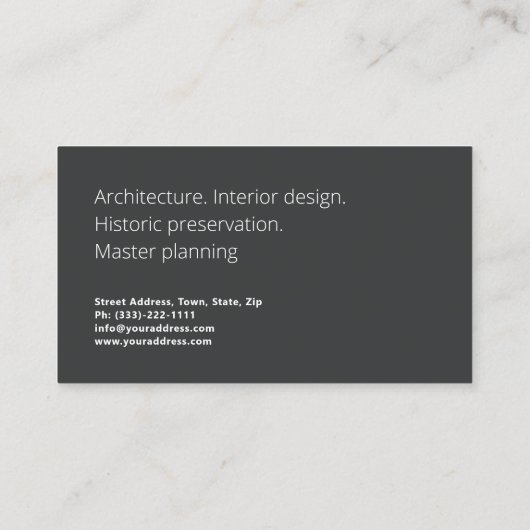 Architecture Master Planning Interior Designボックス 名刺 (裏面)