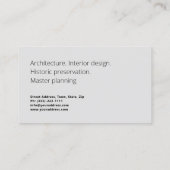 Architecture Master Planning Interior Designボックス 名刺 (裏面)