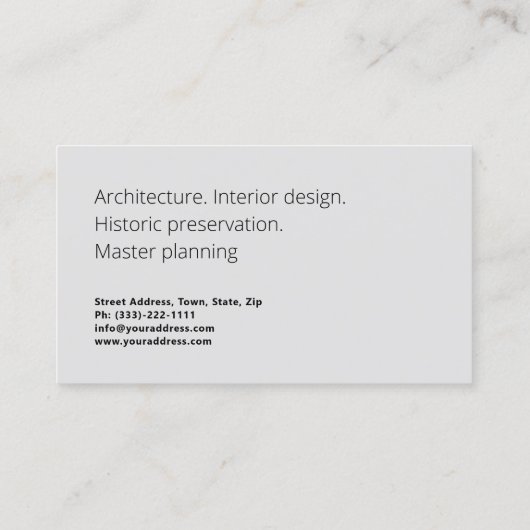 Architecture Master Planning Interior Designボックス 名刺 (裏面)