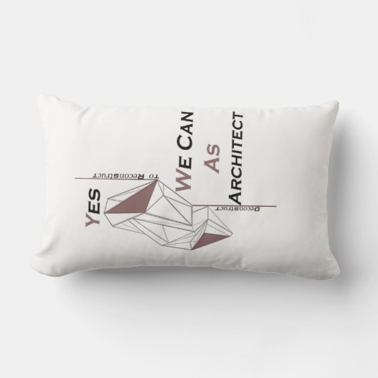 architecture, modern design, geometric art, black  ランバークッション (正面)