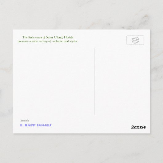 Architecture of Saint Cloud, Florida ポストカード (裏面)