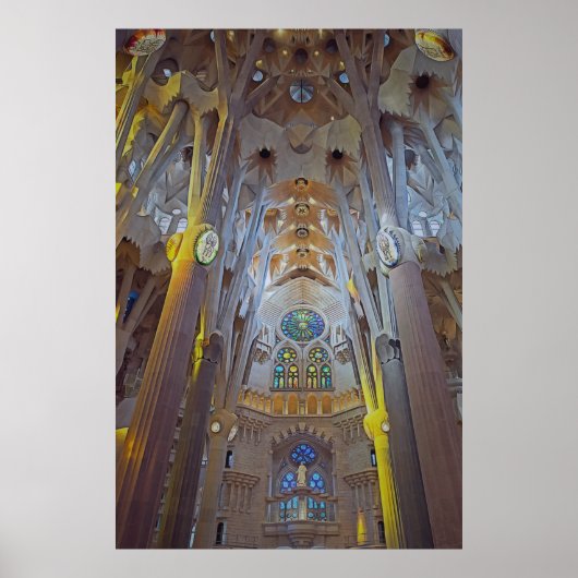 Architecture of the Sagrada Familia Cathedral ポスター (正面)