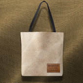 Archive Burlap Texture Stitched Leather-Look トートバッグ