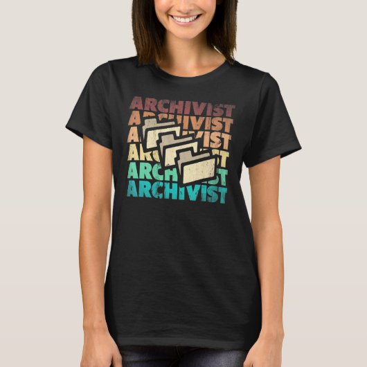 Archivistライブラリ技術者Archivistシルエット Tシャツ (正面)