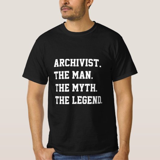 Archivist男の神話の伝説Tシャツ Tシャツ (正面)