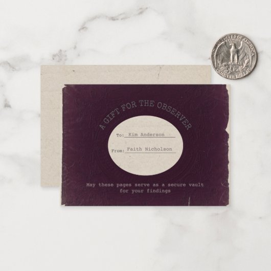 Archivist Burgundy Graduation Gift Insert Card ノートカード (正面/裏面インサイチュ)