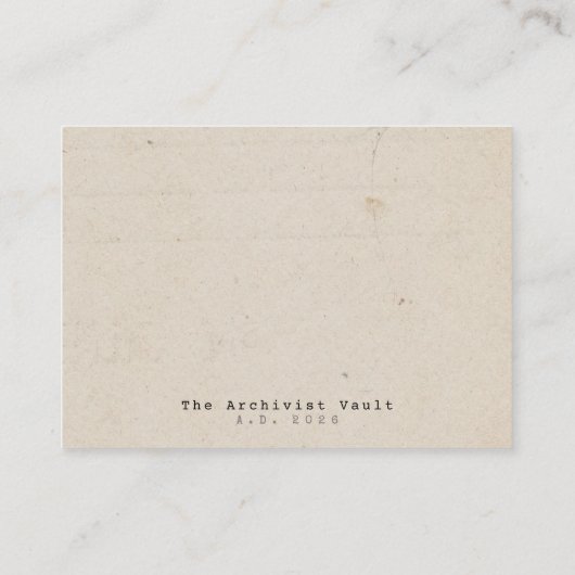 Archivist Burgundy Graduation Gift Insert Card ノートカード (裏面)