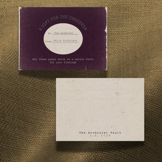 Archivist Burgundy Graduation Gift Insert Card ノートカード