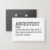 Archivist Definition Humor Button 缶バッジ (正面/裏面)