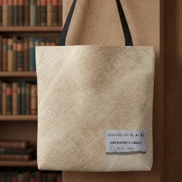 Archivist’s Vault: Linen-Look Personalized Tote トートバッグ