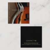 Archtopのギター奏者のカスタムな正方形の名刺 スクエア名刺 (正面/裏面)