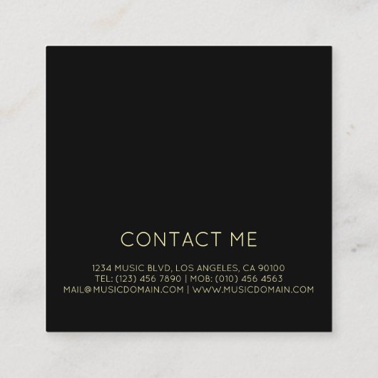 Archtopのギター奏者のカスタムな正方形の名刺 スクエア名刺 (裏面)