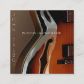 Archtopのギター奏者のカスタムな正方形の名刺 スクエア名刺 (正面)