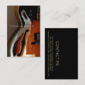 Archtopのギター奏者カスタムなVの名刺 名刺 (正面/裏面)