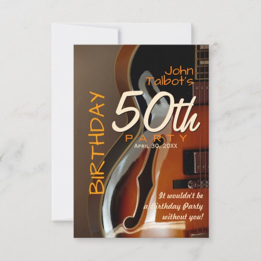 Archtop guitar 50th Birthday Partyへの招待 招待状 (正面)