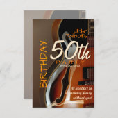 Archtop guitar 50th Birthday Partyへの招待 招待状 (正面/裏面)
