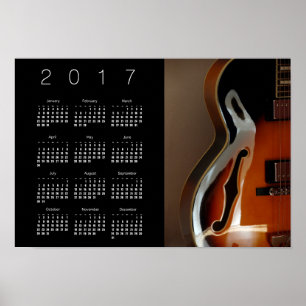 Archtop Guitar Calendar Poster 2017 ポスター