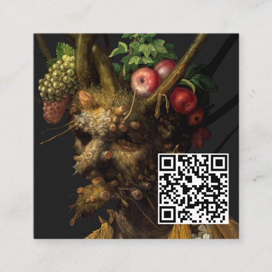 Arcimboldo – 四季を一頭で – QRコード スクエア名刺 (正面)