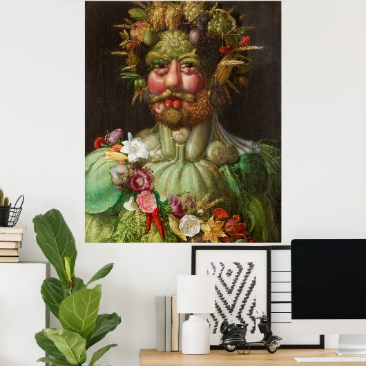 Arcimboldo's Rudolf II of Habsburg as Vertumnus ポスター (ホームオフィス)