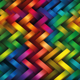 Arcoíris de Geometría Vibrante クッション