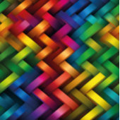 Arcoíris de Geometría Vibrante クッション